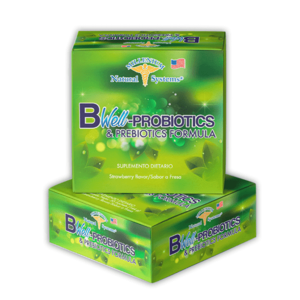 Bwell prebióticos y probióticos. 20 billones de bacterias . 60 sobres. Natural System
