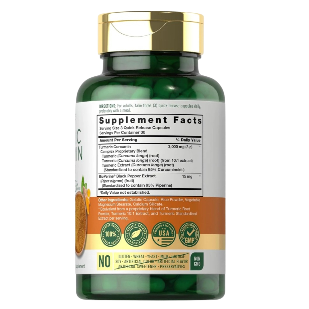 Cúrcuma-Turmeric. 3.000 mg. 90 cápsulas - Imagen 2
