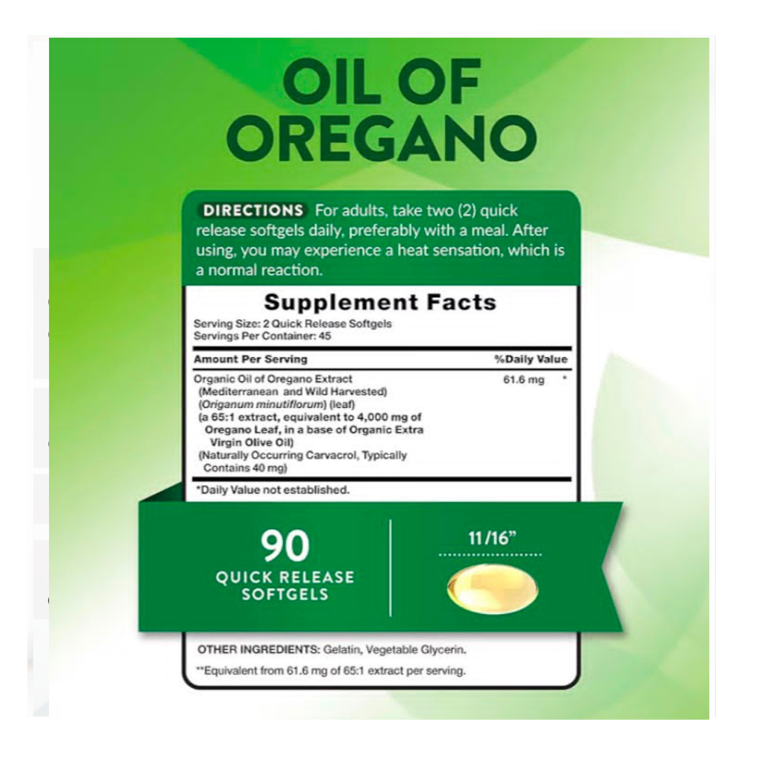 Aceite de Oregano. 90 cápsulas. 3.000 mg. Nature's Truth. - Imagen 2