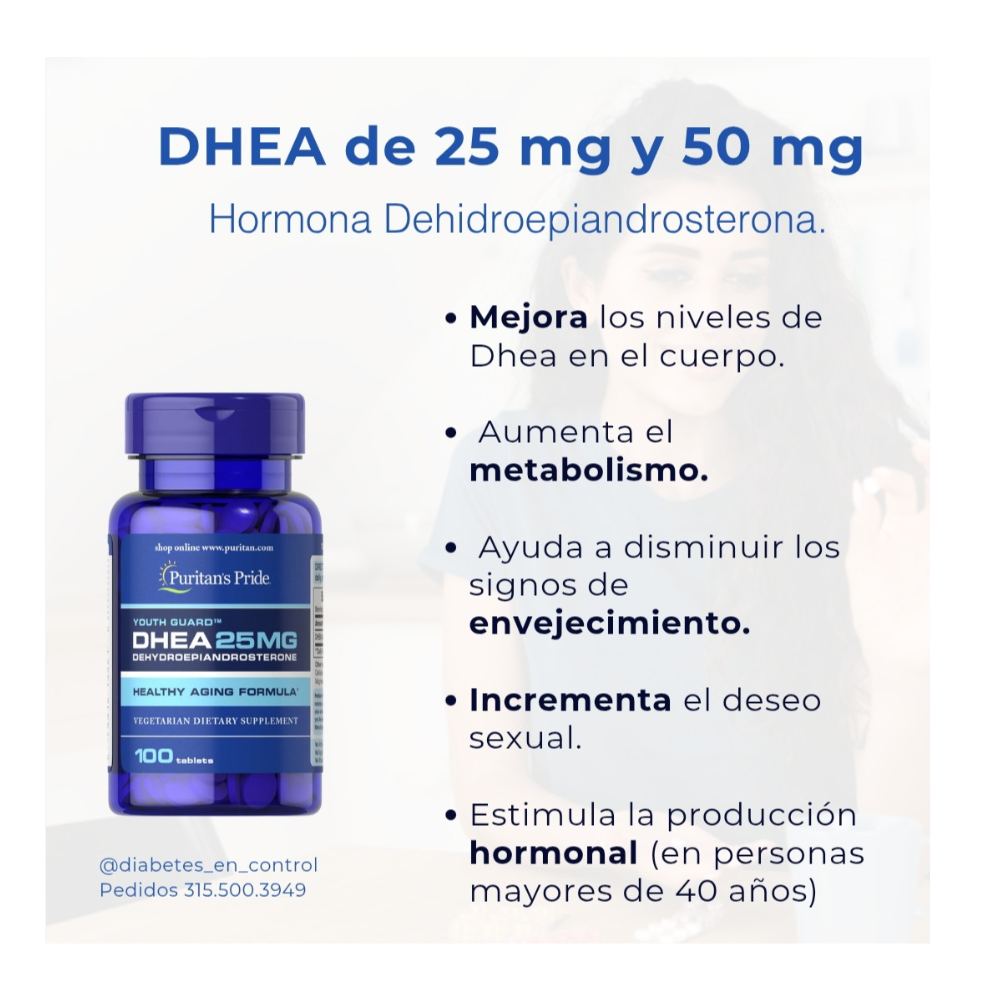 Dhea 50 mg. 100 tabletas. Puritan's pride. - Imagen 3