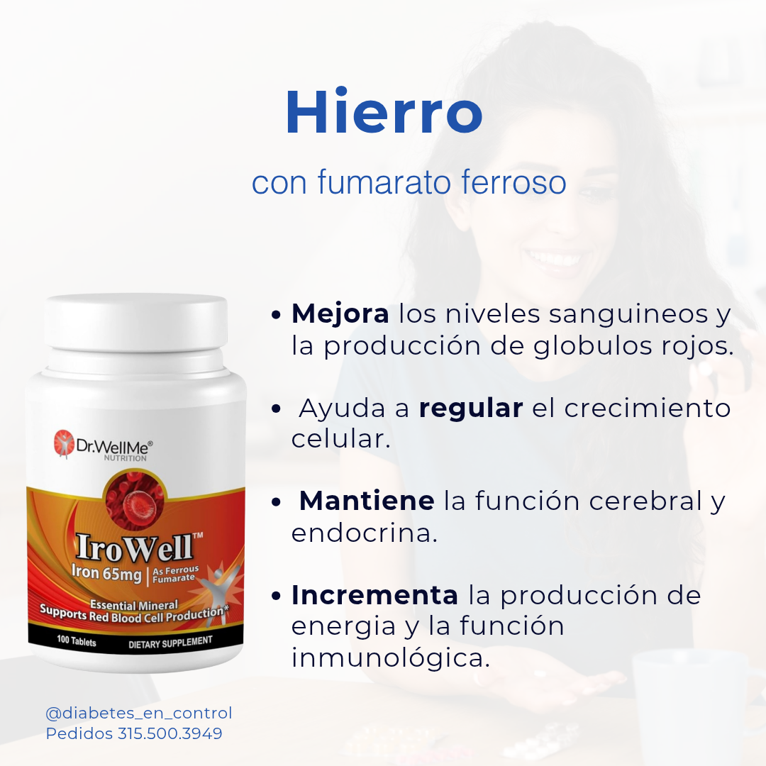 Hierro. Iron Well con fumarato ferroso. 65 mg. 100 tabletas - Imagen 3