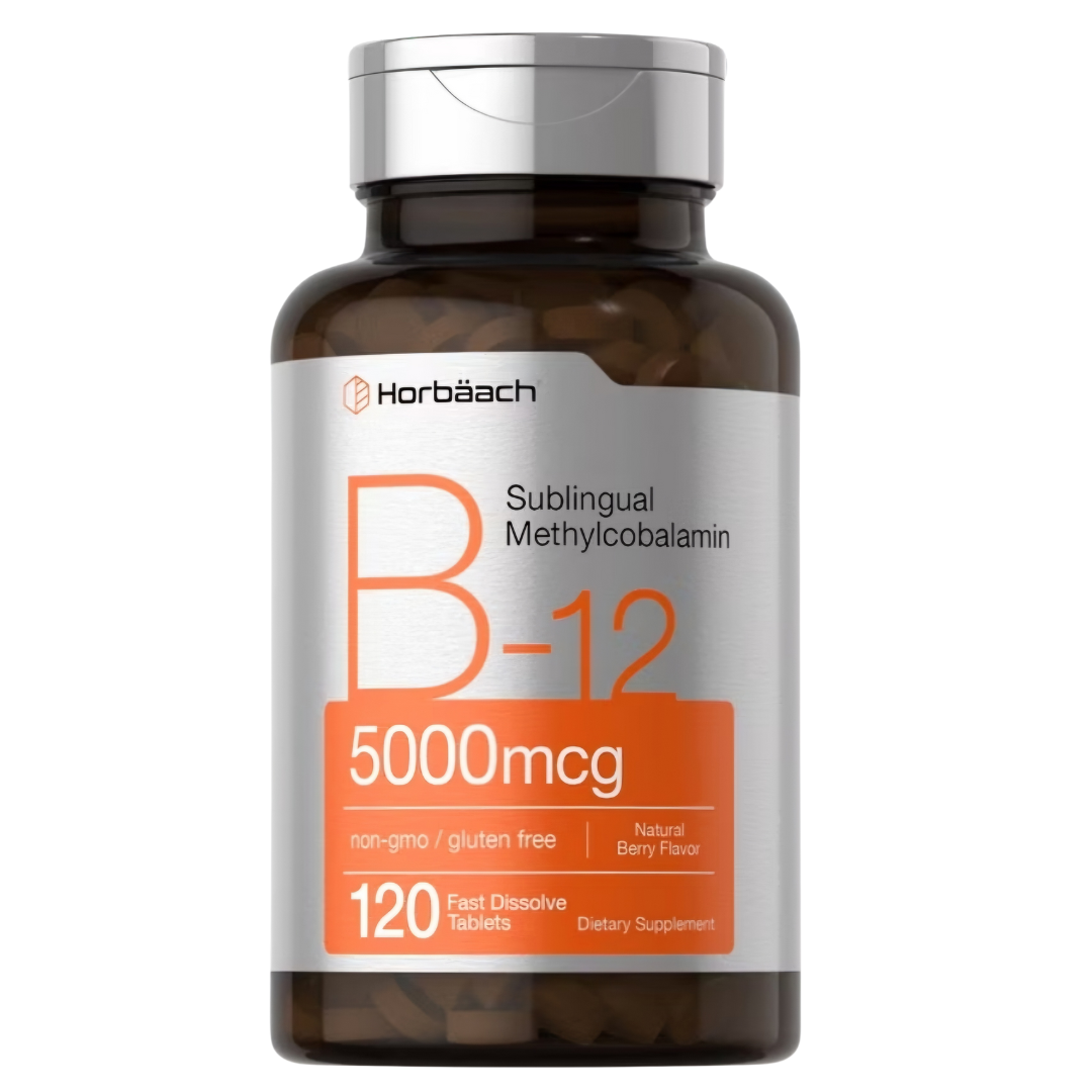 Vitamina B-12.5000 mcg.Sublingual. Methylcobalamina.120 tabletas.Horbaach.