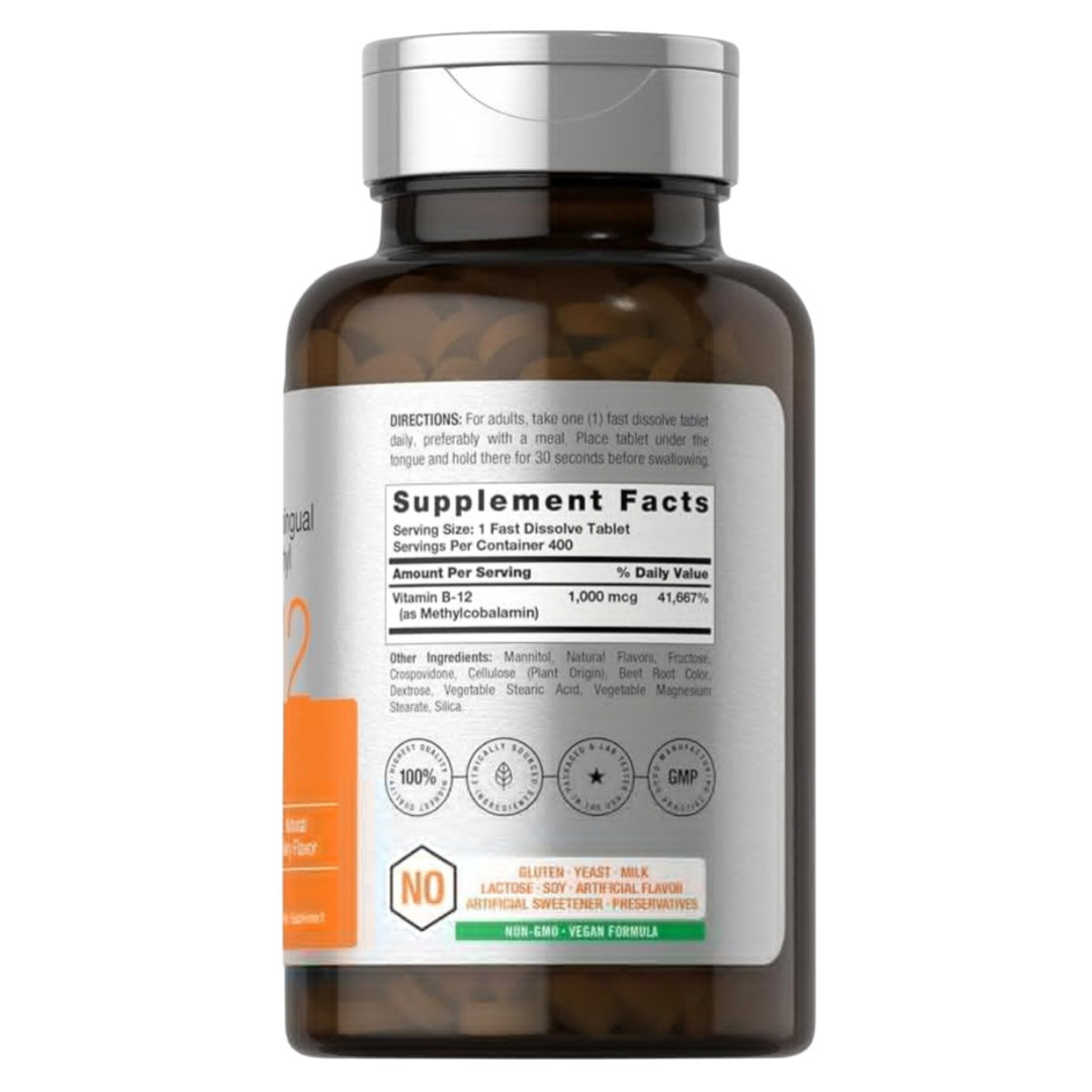 Vitamina B-12.5000 mcg.Sublingual. Methylcobalamina.120 tabletas.Horbaach. - Imagen 2