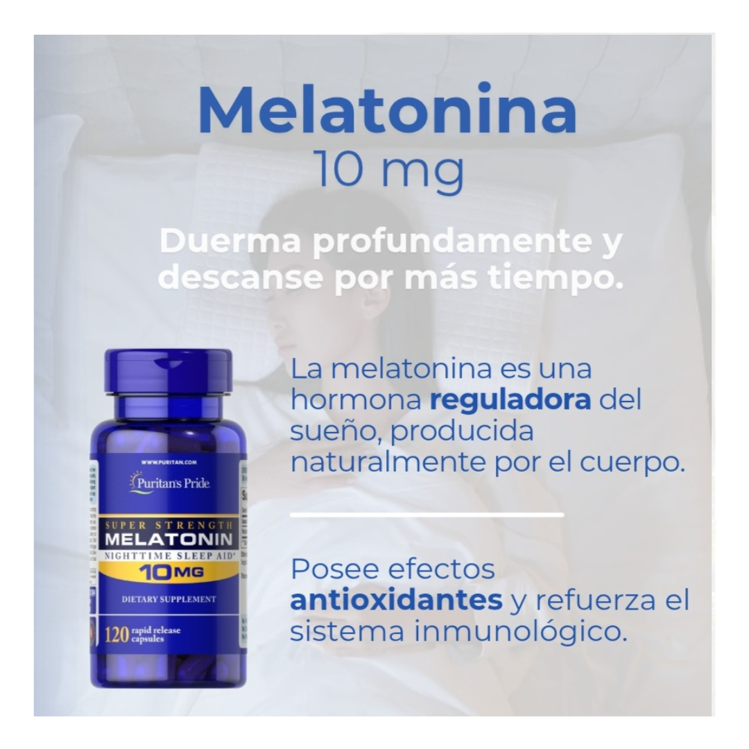 Melatonina 10 mg. 120 cápsulas. Puritan’s Pride. - Imagen 3