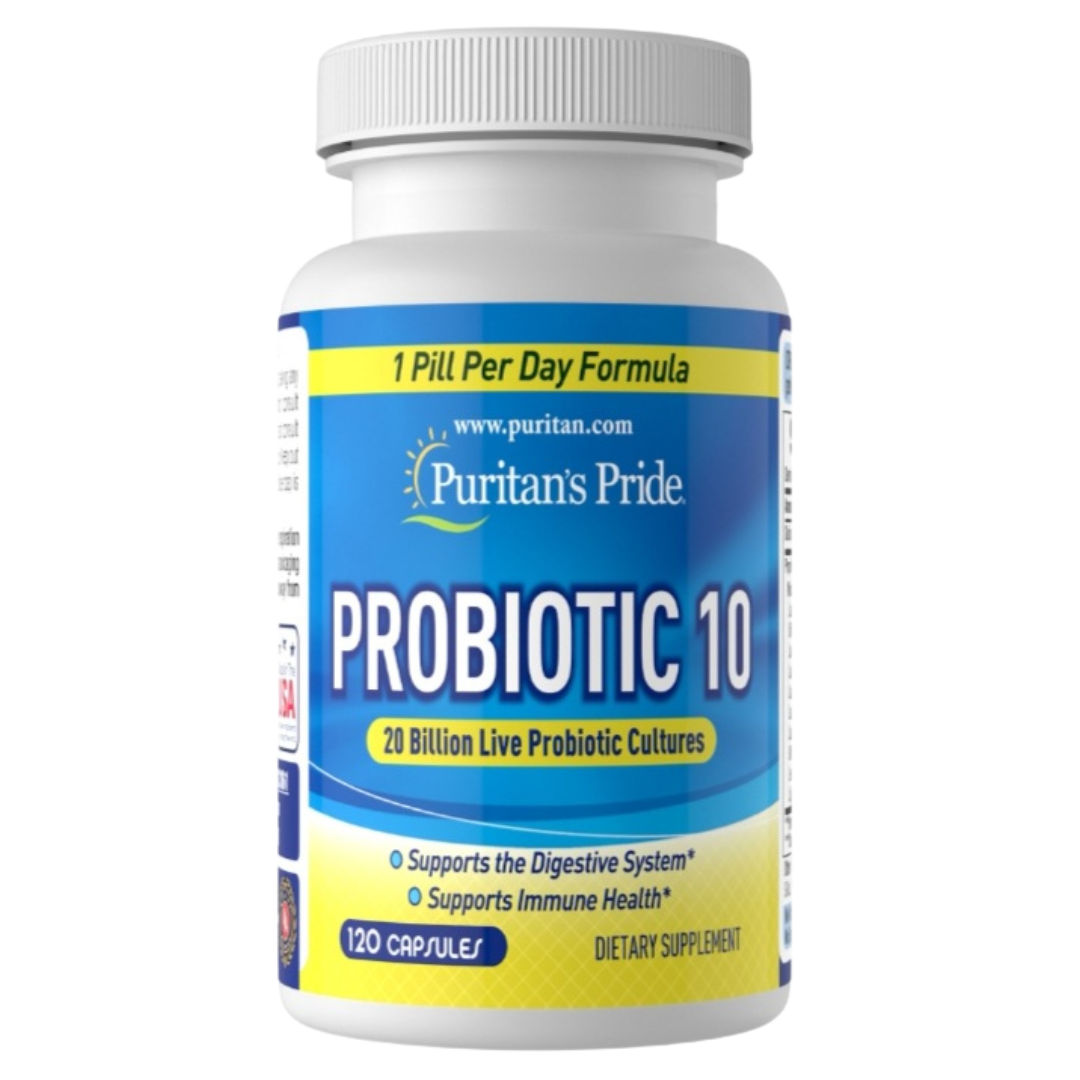 Probióticos Probiotic 10. 20 billones de bacterias. 120 cápsulas. Puritan’s Pride.