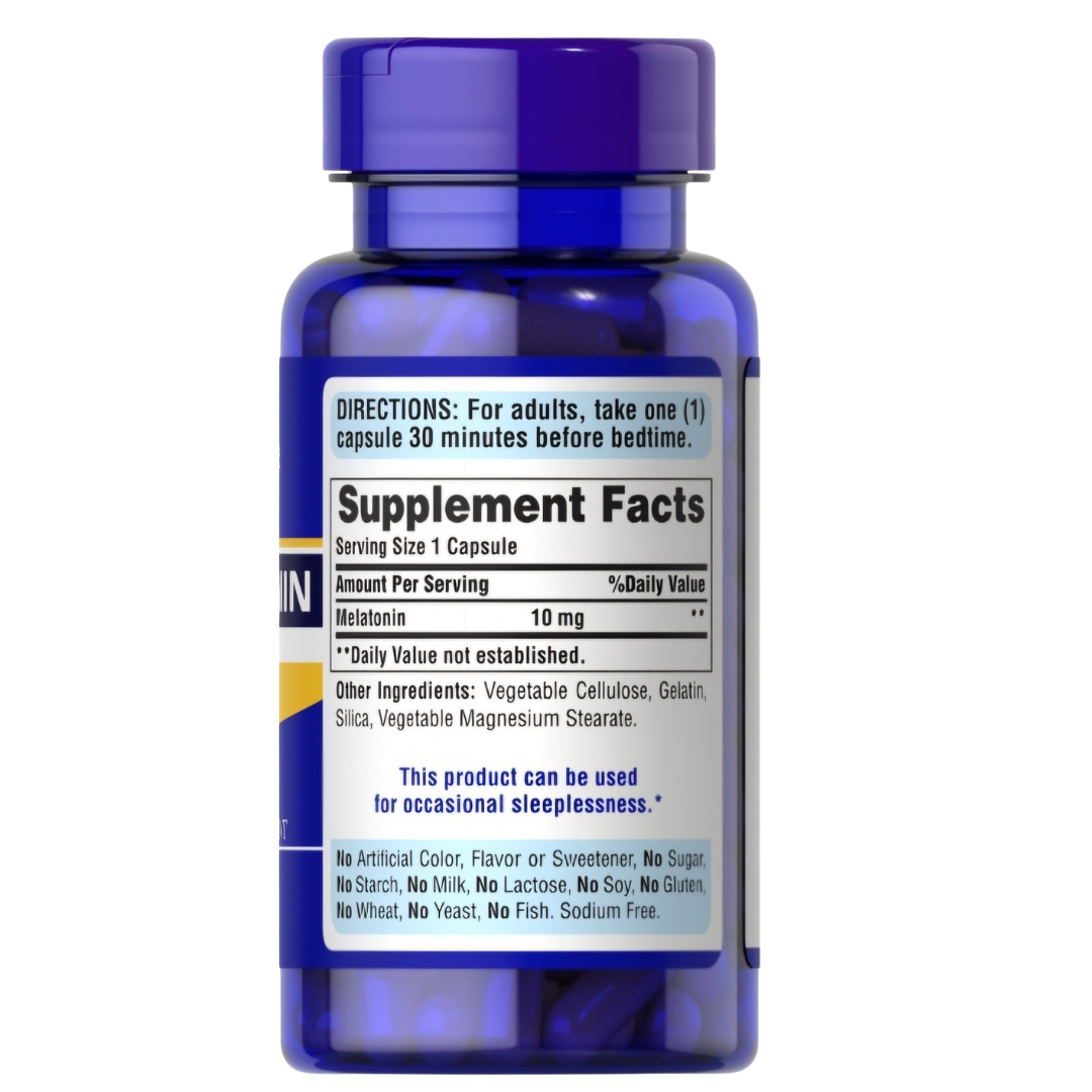 Melatonina 10 mg. 60 cápsulas. Puritan’s Pride. - Imagen 2