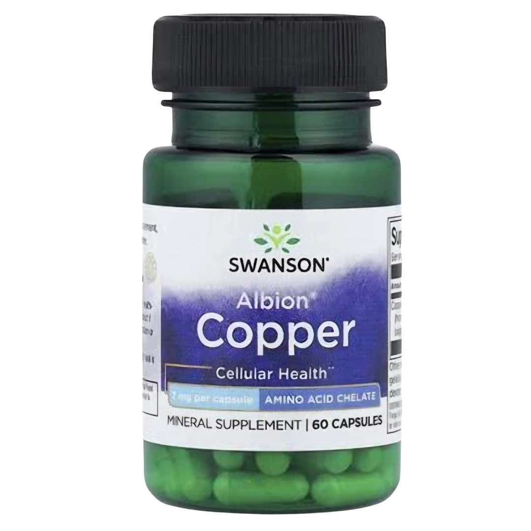 Cobre quelado. 2 mg. 60 cápsulas. Swanson.