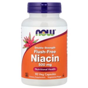 Niacina sin efecto enrojecimiento. 500 mg. 90 cápsulas. Now
