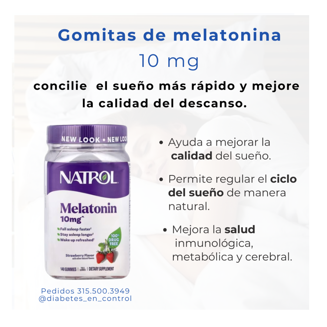 Melatonina 10 mg. 140 gomitas. Sabor a fresa. Natrol. - Imagen 3