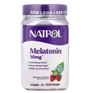 Melatonina 10 mg. 140 gomitas. Sabor a fresa. Natrol.