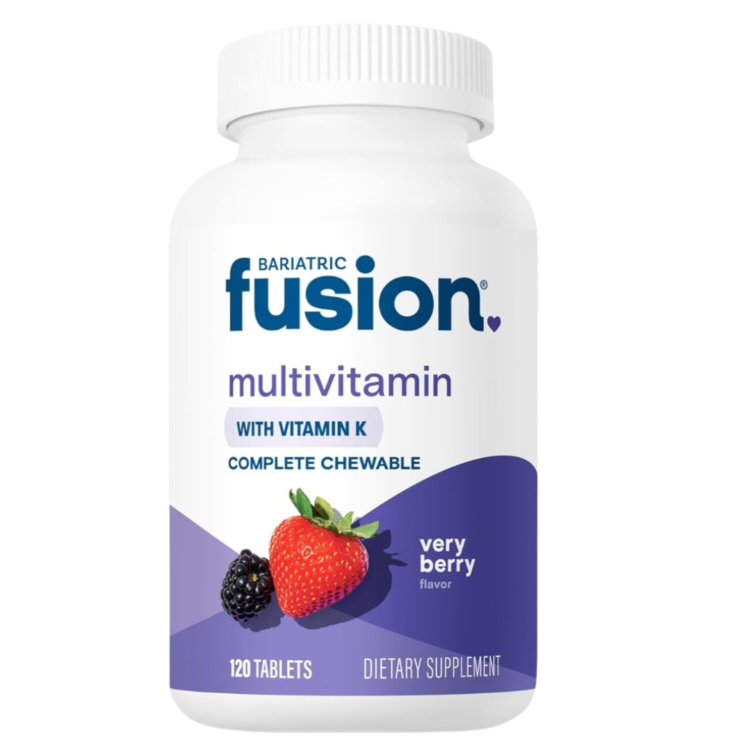 Bariatric fusion Multivitaminico. 120 tabletas. Masticable. Sabor frutos rojos.