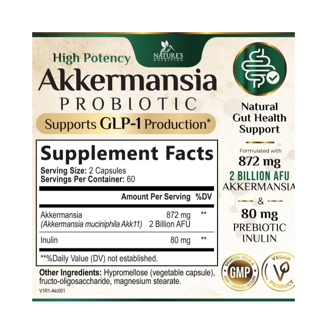 Akkermansia Muciniphila. 2 mil millones. 60 cápsulas. Nature's Nutrition. - Imagen 2