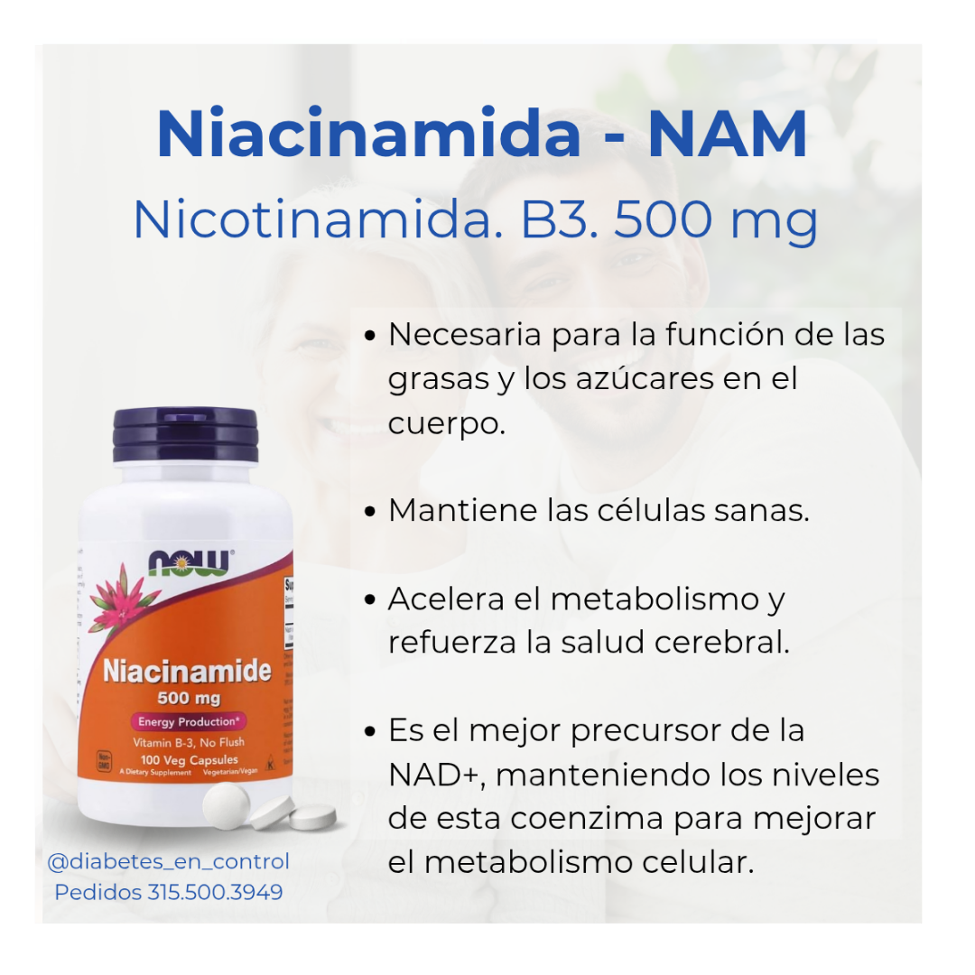 Niacinamida. 500 mg. 100 tabletas. Now. - Imagen 3