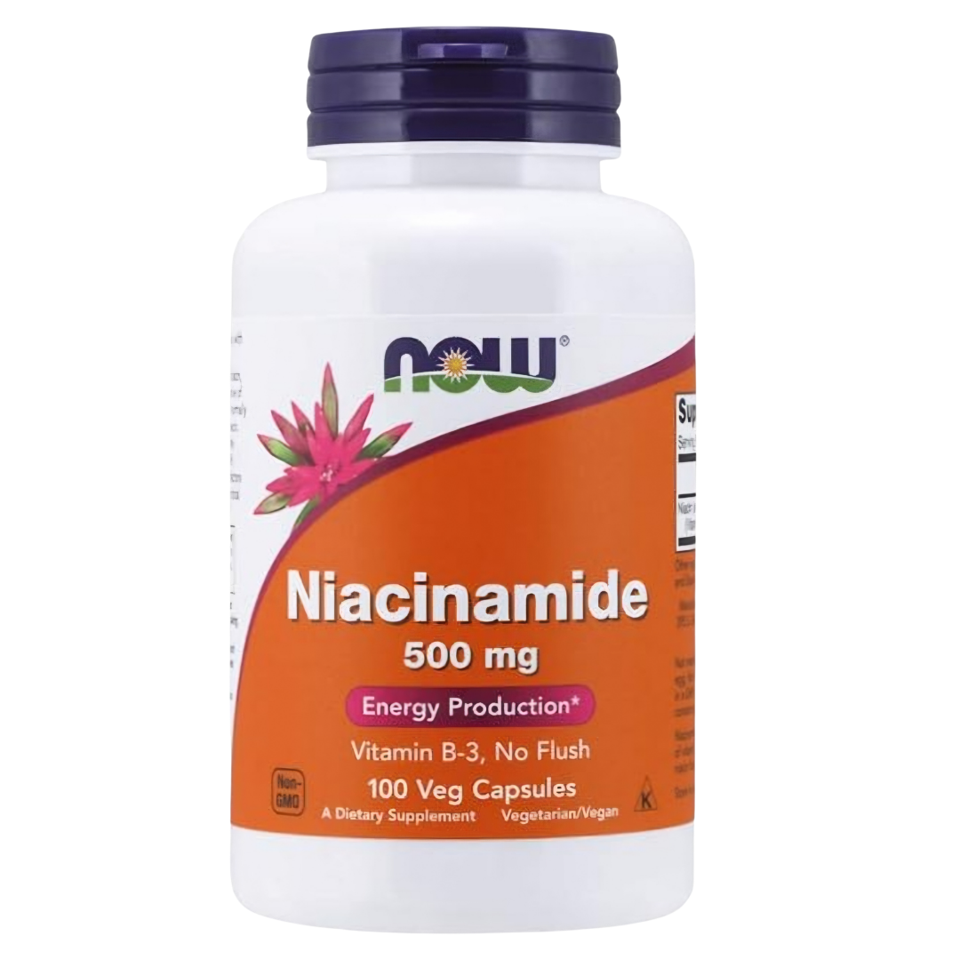 Niacinamida. 500 mg. 100 tabletas. Now.