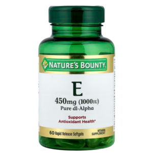 Vitamina E. 1,000 ui. 450 mg. 60 cápsulas blandas. Nature's Bounty.